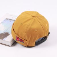 宝宝帽子春夏秋1-3岁韩版无檐男童瓜皮帽女孩潮地主帽儿童贝雷帽 彩色刺绣-黄色 1-5岁左右(48-52cm)