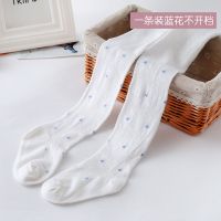儿童婴儿连裤袜女童打底裤春夏季大PP裤袜棉开档薄款网眼防蚊袜子 太阳花白蓝不开档-1条装 18-20适合60-80CM