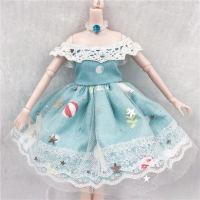 芭比娃娃衣服 可儿 心怡 六分BJD娃衣 渡渡手工娃衣 蓝色 可儿