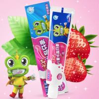 儿童牙膏3-6-12岁水晶水果味防蛀换牙期宝宝儿童牙膏 单只牙膏+牙刷[草莓]