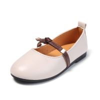 女童皮鞋公主鞋韩版奶奶鞋2021春新款软底宝宝鞋豆豆鞋小女孩单鞋 白色 25码内长15.1cm