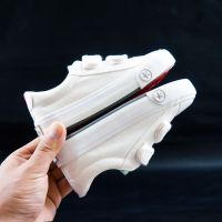 【18-40码橡胶底】亲子鞋/男女儿童鞋小白色帆布鞋低帮魔术贴单鞋 基本款白色低帮 18 码/140-内长12.5cm