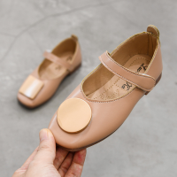 女童皮鞋2019春秋新款小女孩公主鞋儿童软底单鞋金属扣平底豆豆鞋 1950粉色 815 27 内长17cm