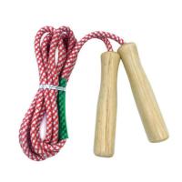 跳绳原生态木柄棉胶绳 成人女性专业减肥跳绳 儿童幼儿运动健身器 红色