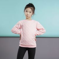 女童卫衣秋冬新款韩版心形套头衫洋气中大童加厚上衣潮 粉色 90-100cm(建议3-4岁)