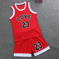 儿童篮球服套装两件套男女孩小学生中大童足球服无袖运动背心夏季 红色 收藏加购优先发货 90 3XS（10-15kg）