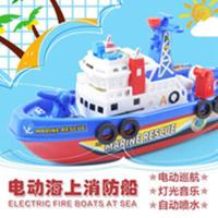 儿童模型戏水玩具电动船巡航消防船洗澡沐浴玩具玩具船带灯光音乐 类型 小纵队8只不带船