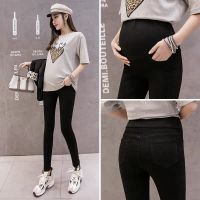 黑色孕妇牛仔裤韩国2019春秋新款弹力小脚紧身显瘦孕妇长裤托腹裤 0607黑色牛仔长裤(亏本冲销量) XL码建议120-