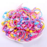 儿童发饰发圈头绳公主女童宝宝小发夹不伤发橡皮筋头饰小女孩扎头 50根串珠发圈(不带盒子)