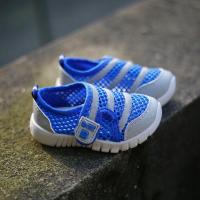 0-1-3岁夏季男女童运动鞋小女孩跑步旅游鞋网面透气小童儿童鞋子 蓝色103漏网 内长13.5cm 17码