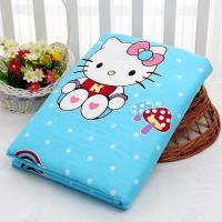 婴儿防水透气可洗纯棉隔尿垫超大号防漏儿童宝宝姨妈月经垫 蓝色KT猫 30-40(花型随机发)