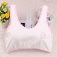 【三件装】小女孩发育期内衣棉单层薄款小背心小学生文胸少女儿童 小姑娘款一件粉色 均码建议体重55-78斤内