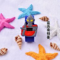 儿童小礼物玩具手表男女小学生防水电子表可爱卡通果冻表幼儿园 防水-蓝色奥特曼