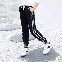 加绒加厚女童运动裤秋冬新款小女孩黑色中大童裤子冬季宽松哈伦裤 休闲裤 110码建议身高100-110cm