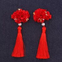 [多套餐可选]儿童发饰发夹女童头饰套装宝宝皇冠发箍发卡头饰品 14#红色双花(对)