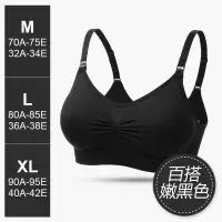 孕妇内衣无钢圈聚拢防下垂前开扣喂奶胸罩大码哺乳文胸春夏薄款 黑色 M