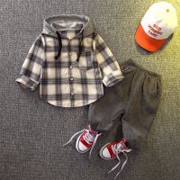 男童秋装套装小童2020秋秋款帅气童装3岁宝宝洋气两件套4儿童潮衣 帽子灰色 80