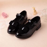 2020春季新款儿童鞋女童皮鞋公主鞋春秋黑色单鞋韩版豆豆鞋中大童 黑色 27码/内长16.4厘米