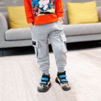 童装男童裤子秋装2020新款儿童运动裤中大童洋气男孩休闲裤韩版潮 灰色运动裤 110 建议100cm