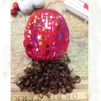 臻美韩版儿童公主假发女发箍帽子可爱清新儿童春秋季假发长发卷饰 大红五星