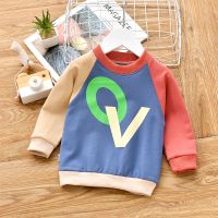 宝宝T恤长袖春秋季薄款男女婴儿打底衫洋气韩版小童卫衣秋装上衣 OV蓝色 73码建议3-6个月