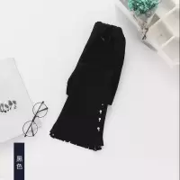 女童打底裤2019春秋时尚喇叭裤童装儿童9分裤中童外穿小女孩长裤 女童喇叭裤--黑色 L码(身高90-105约3-4岁)
