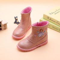 2019秋季女童靴子中大童宝宝马丁靴新款儿童时尚短靴学生公主皮靴 粉色8818 26码内长约16.5cm