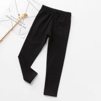 2018秋季新款儿童打底裤女童裤子春秋外穿女孩裤子韩版可爱童裤 春秋款黑色纯色 90(适合80-90CM身高)
