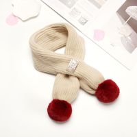 儿童围巾秋冬新款韩版宝宝围巾男童女童可爱毛线婴儿围脖冬季加厚 米色 1-12岁