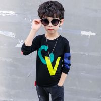 2018儿童装男童长袖T恤棉质打底衫宝宝秋衣中小童单衣薄款 cv黑色 80码建议身高75厘米