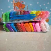 超轻粘土套装便宜无毒橡皮泥水晶泥雪花彩泥diy做泥材料儿童玩具 12色袋装粘土送刀叉+说明书+糖果泥