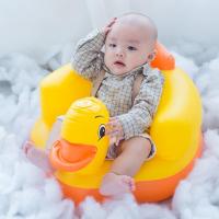 [特价]宝宝学座椅 儿童充气小沙发婴儿音乐坐椅便携式餐椅浴凳 发声大黄鸭