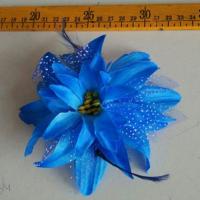 民族舞头饰秧歌头饰演出服头花广场舞蒙古舞头饰古典舞蹈头饰饰品 宝蓝色羽毛头花 默认