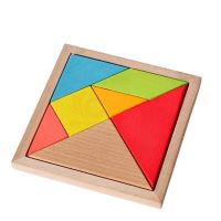 磁性七巧板智力拼图教具 小学生幼儿园 儿童益智玩具木制早教礼物 中号七巧板(送题目)