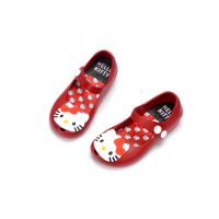 2019新款女童凉鞋韩版果冻儿童宝宝凉鞋软底小女孩可爱水晶公主鞋 KT酒红 搭扣 24码内长13厘米