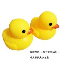 婴儿洗澡玩具小黄鸭洗澡儿童戏水宝宝游泳洗澡鸭子男孩女孩捏捏叫 2只4号香港鸭