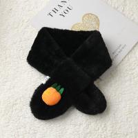 [俞兆林]儿童秋冬季毛绒绒女童围巾保暖韩版卡通兔子男童围脖 黑色 萝卜