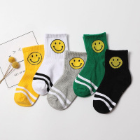 女童皮鞋2020春夏新款小女孩珍珠水钻蝴蝶结公主凉鞋软底防滑单鞋 儿童笑脸棉袜5双 21码/13.5cm