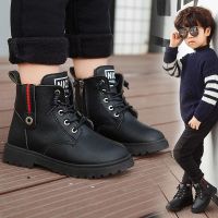 女童靴子男童马丁靴2020新款秋冬款短靴新款女孩学生中筒靴中大童 999黑色加绒 37码内长约22.4厘米