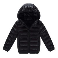 双层儿童轻薄羽绒棉服中大男童棉袄女童棉衣宝宝保暖秋冬装外套袄 黑色 110 M建议身高90-100