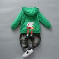 男女童外套2019春秋季1新款冲锋衣2儿童3休闲宝宝4春装上衣潮5岁 小猪绿色 80(建议身高80cm左右)