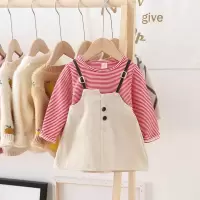 女童连衣裙2020新款春秋儿童洋气中小童女宝宝公主背带礼服裙子潮 703款红色 90 (偏小一码)