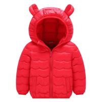 儿童秋冬季外套男女童棉衣宝宝加厚棉袄婴儿保暖小孩衣服轻薄新款 红色 90码适合身高70-85CM