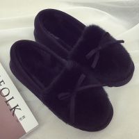 亲子鞋秋款新款女童鞋外穿儿童鞋女棉拖鞋春秋韩版公主鞋雪地靴女 黑色 童鞋-30（内长16CM）