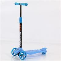 滑板车儿童新款2-6-8-12岁折叠音乐闪光升降三轮四轮男女孩滑滑车 蓝色普通