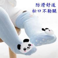 A类品质!0-3岁宝宝婴儿秋冬学步袜防滑保暖长筒松口过膝学步袜子 单双熊猫公仔长筒袜 1-3岁