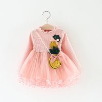 童装女宝宝春秋新款长袖纯棉连衣裙0-1-2-3岁半女公主裙纱裙洋气[3月2日发完] 长袖菠萝连衣裙 粉色 66