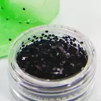 黑色闪粉亮片ins外网史莱姆搭配装饰物仿真火龙果弥猴桃草莓黑籽 黑色亮片 1盒