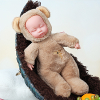 38厘米睡萌娃娃兔子熊陪睡眠安抚抱枕毛绒玩具仿真洋娃娃机公仔 卡其小熊