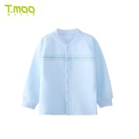 宝宝保暖上衣新生婴儿秋衣冬季初生男女童对襟开衫衣服 蓝色(对襟)织织纹308B 59 3-6月